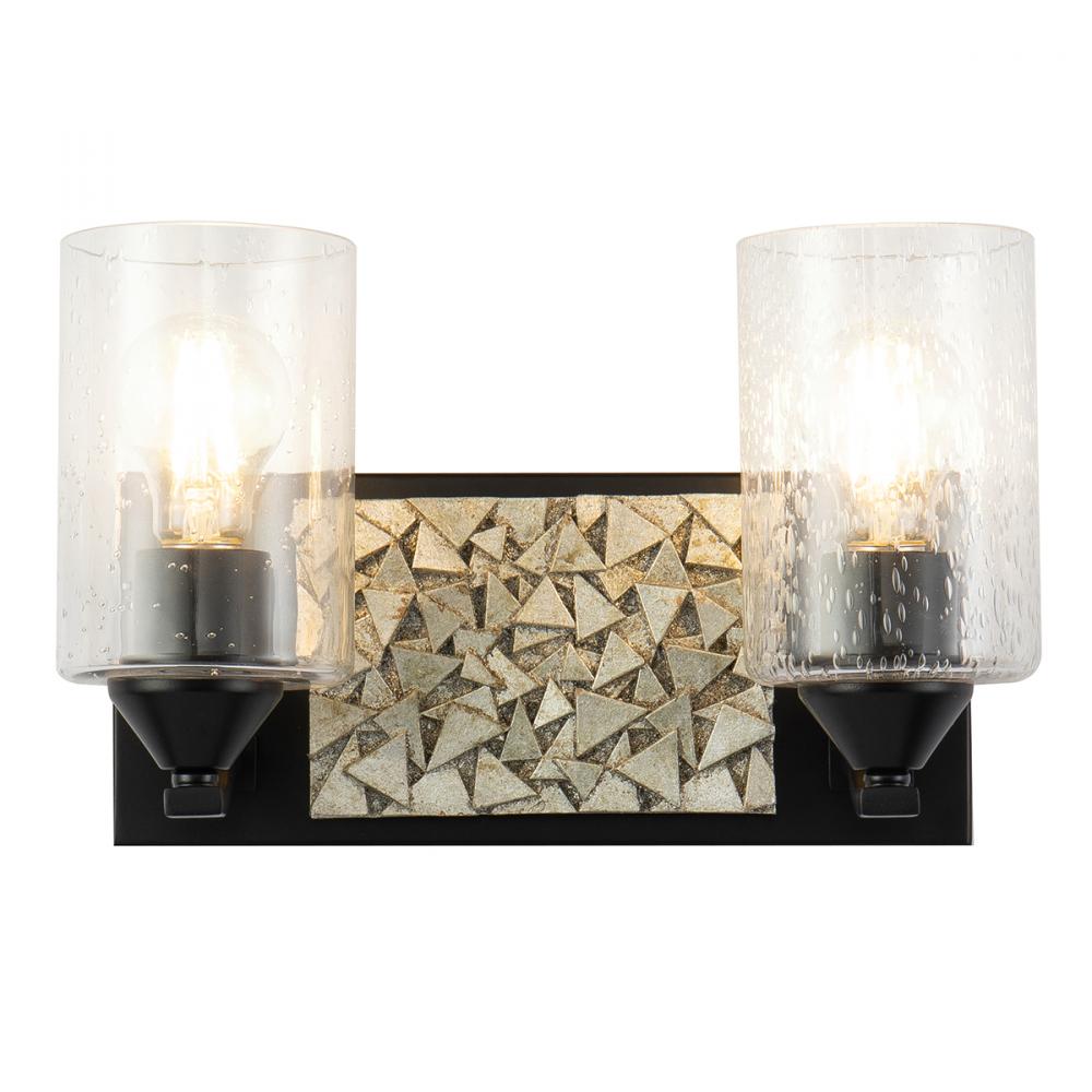 Bocage 2 Light Vanity in Matte Black And Silver