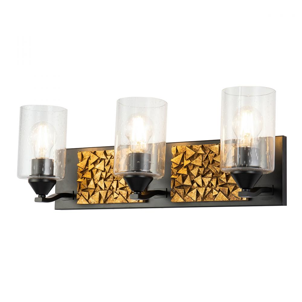 Bocage 3 Light Vanity in Matte Black And Gold