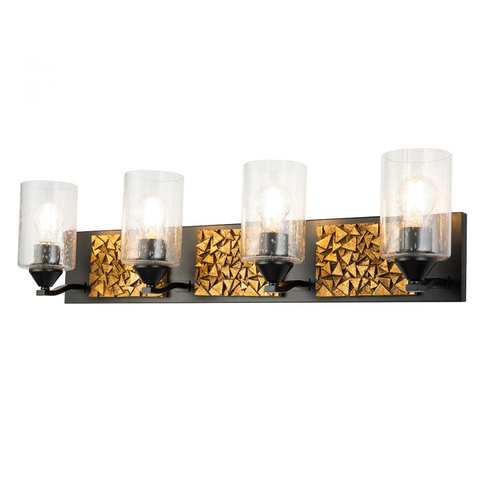 Bocage 4 Light Vanity in Matte Black And Gold