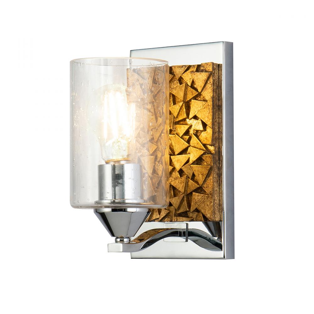Bocage 1 Light Vanity in Polished Chrome And Gold