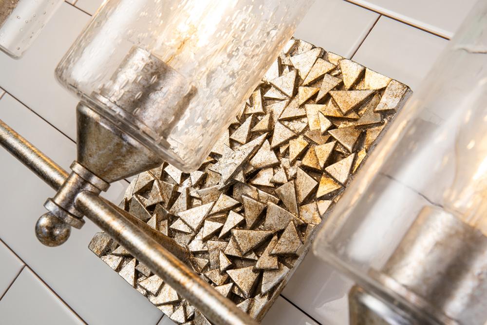 Mosaic 3 Light Flush Mount in Gold