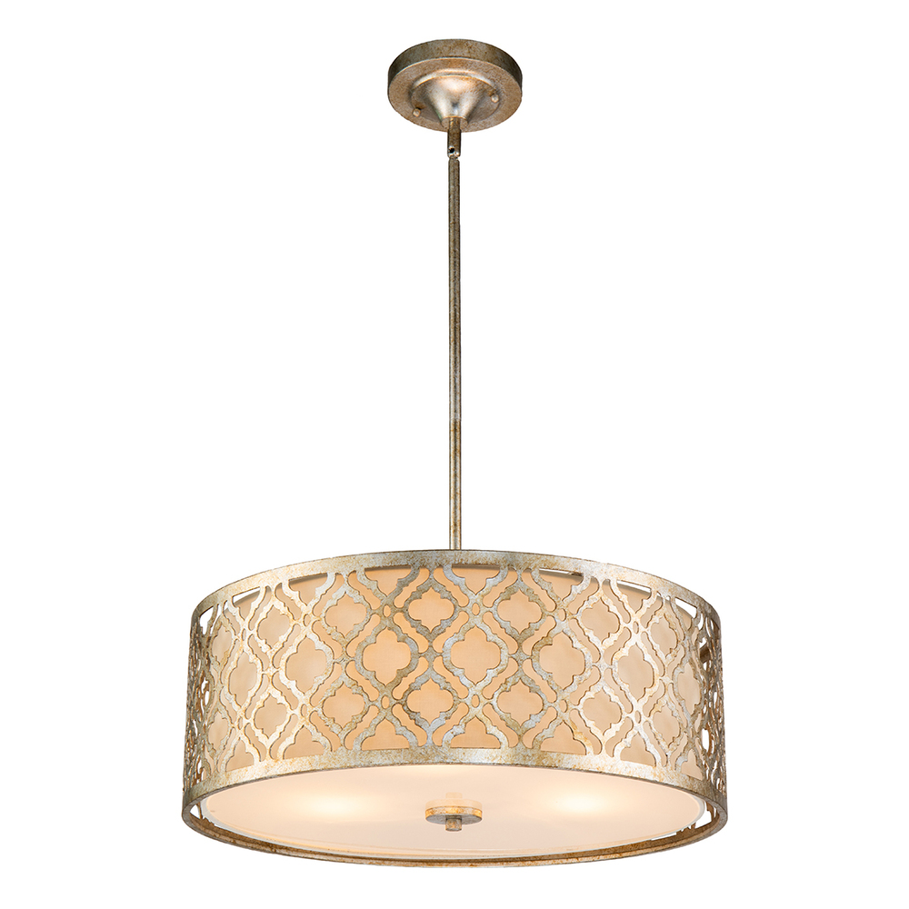 Arabella Large Pendant - Semi Flush in Distressed Silver