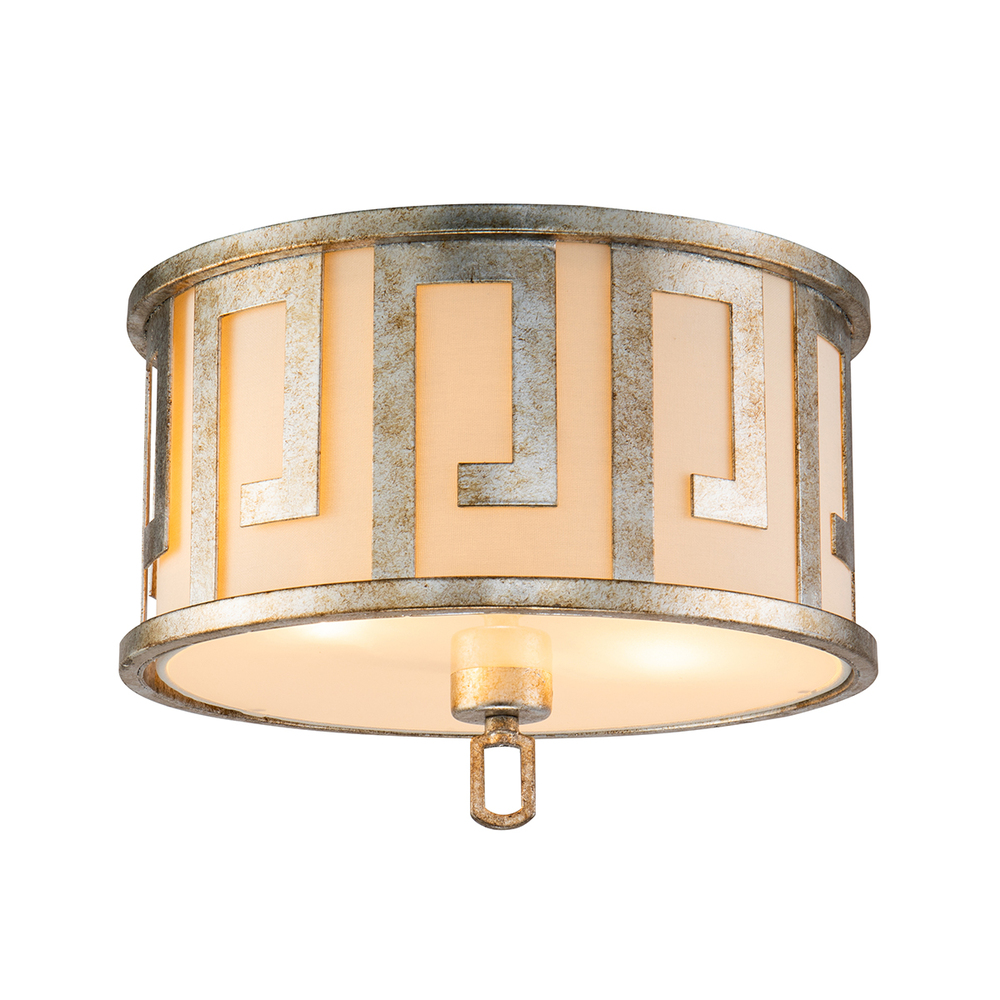 Lemuria 2 Light Flush Mount in Distressed Silver