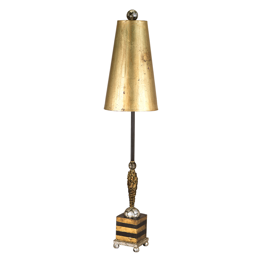 Noma Luxe Buffet Table Lamp in Black & Gold Stripes