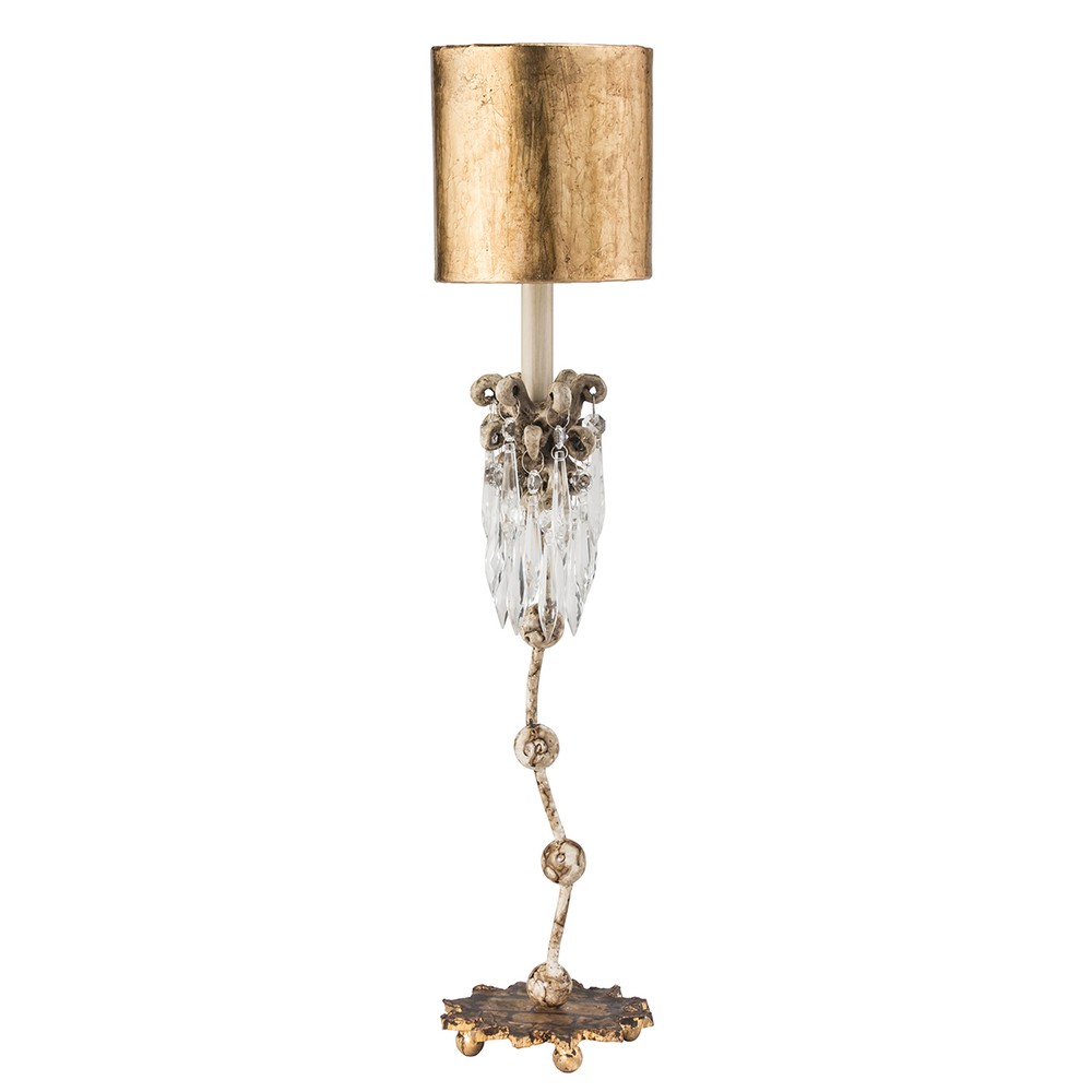 Venetian Table Lamp Crystal & Distressed Finished