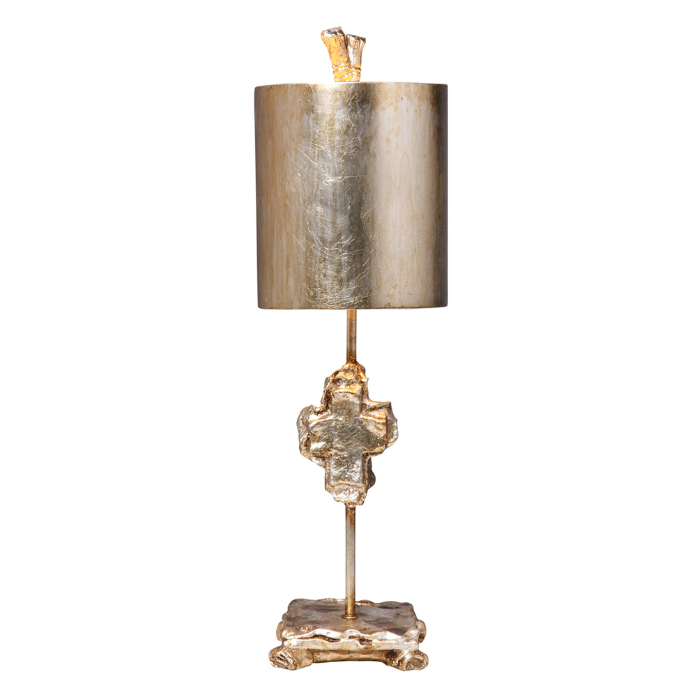 Cross Table Lamp in Silver Distressed Finish