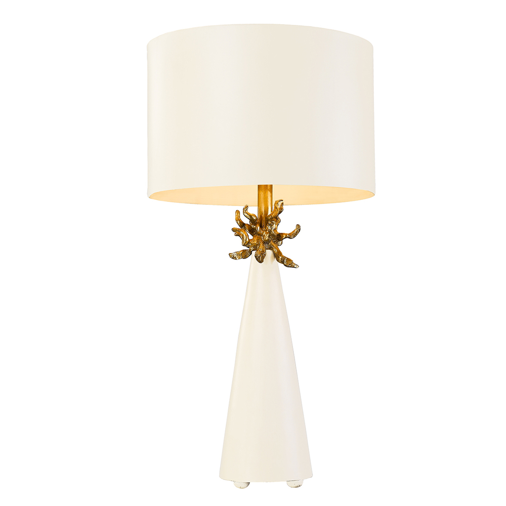 Neo White Table Lamp with Distressed Gold Accents