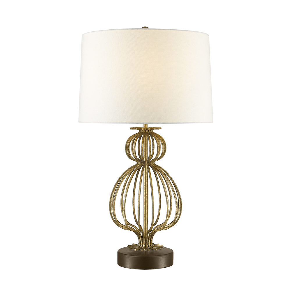 Lafitte Buffet Table Lamp with White Fabric Drum Shade