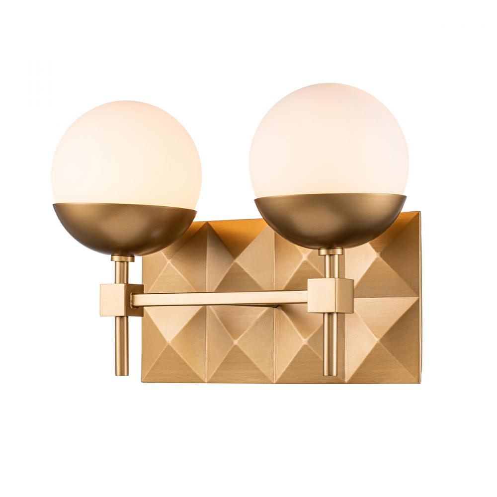 Deco 2 Light Vanity in Lacquered Gold