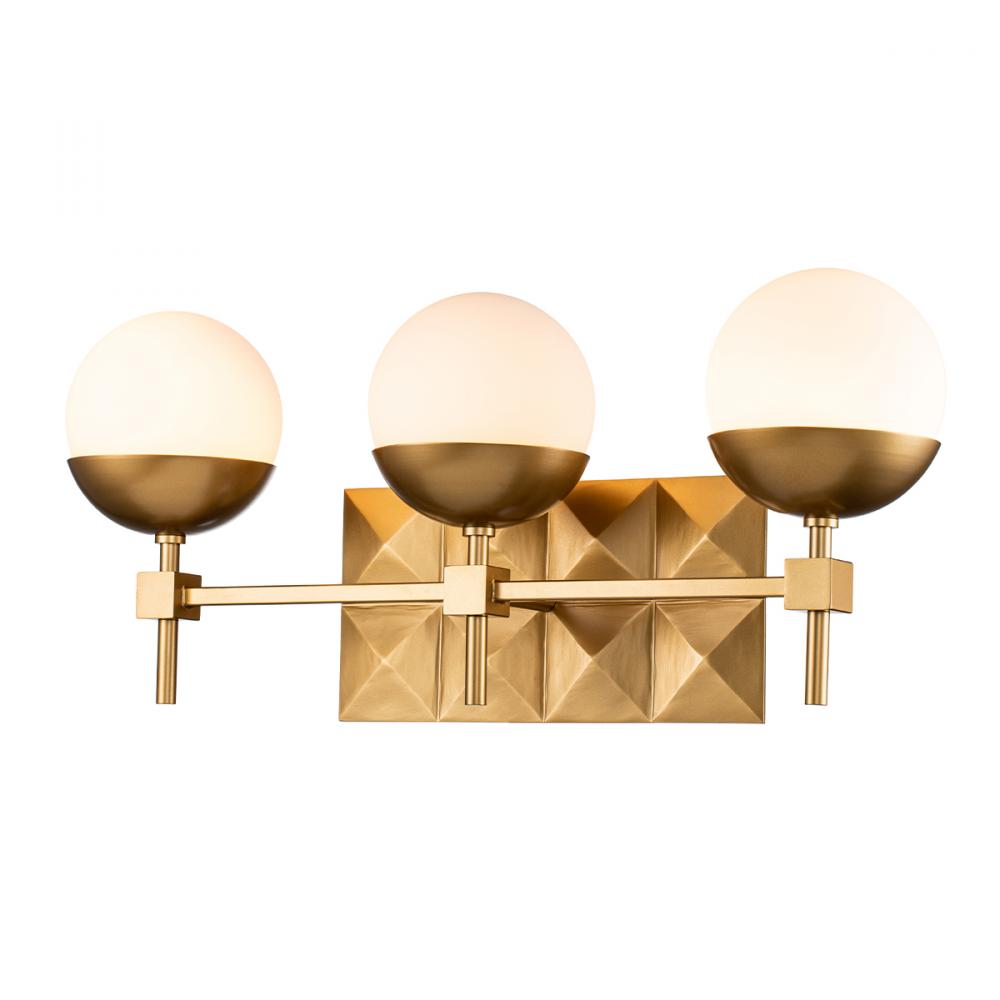 Deco 3 Light Vanity in Lacquered Gold