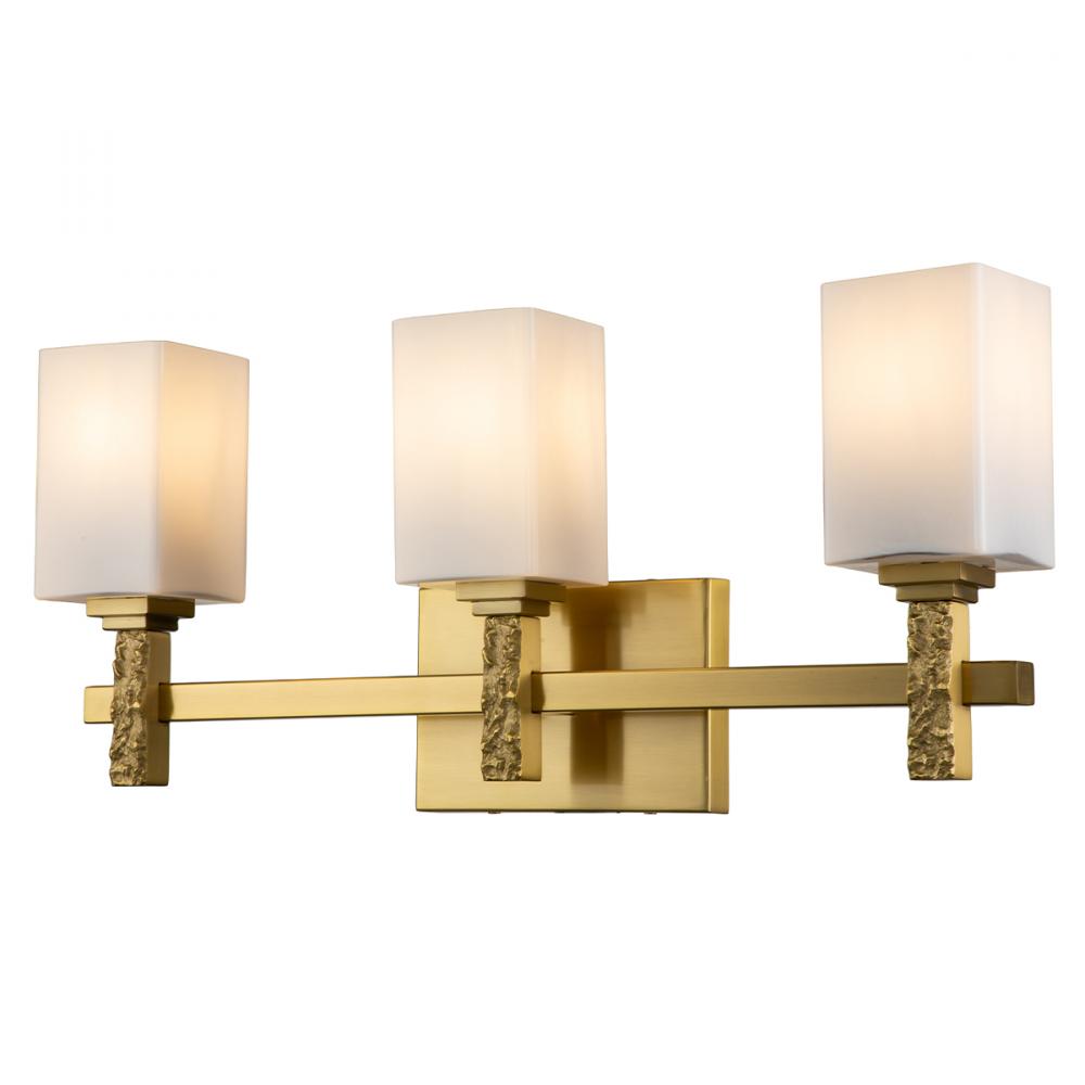 Jack 3 Light Vanity in Aged Brass
