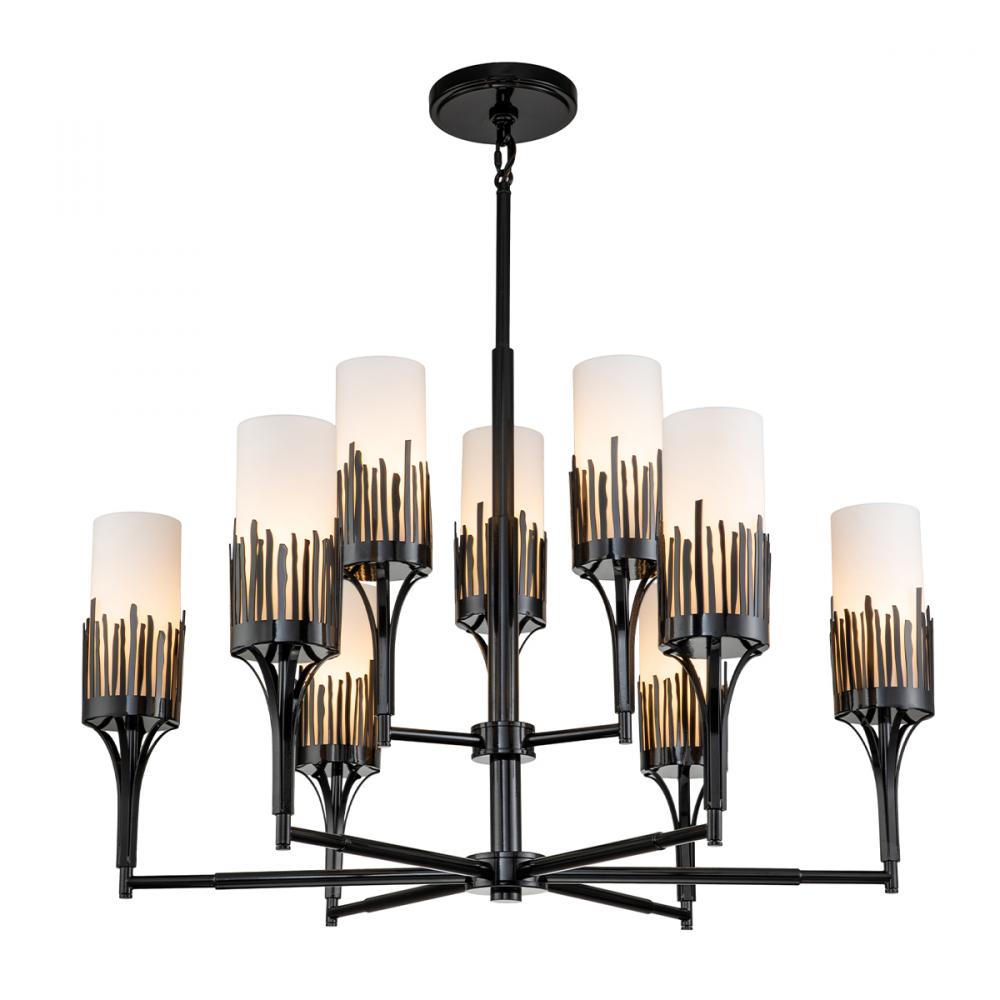 Sawgrass 9 Light Chandelier in Black