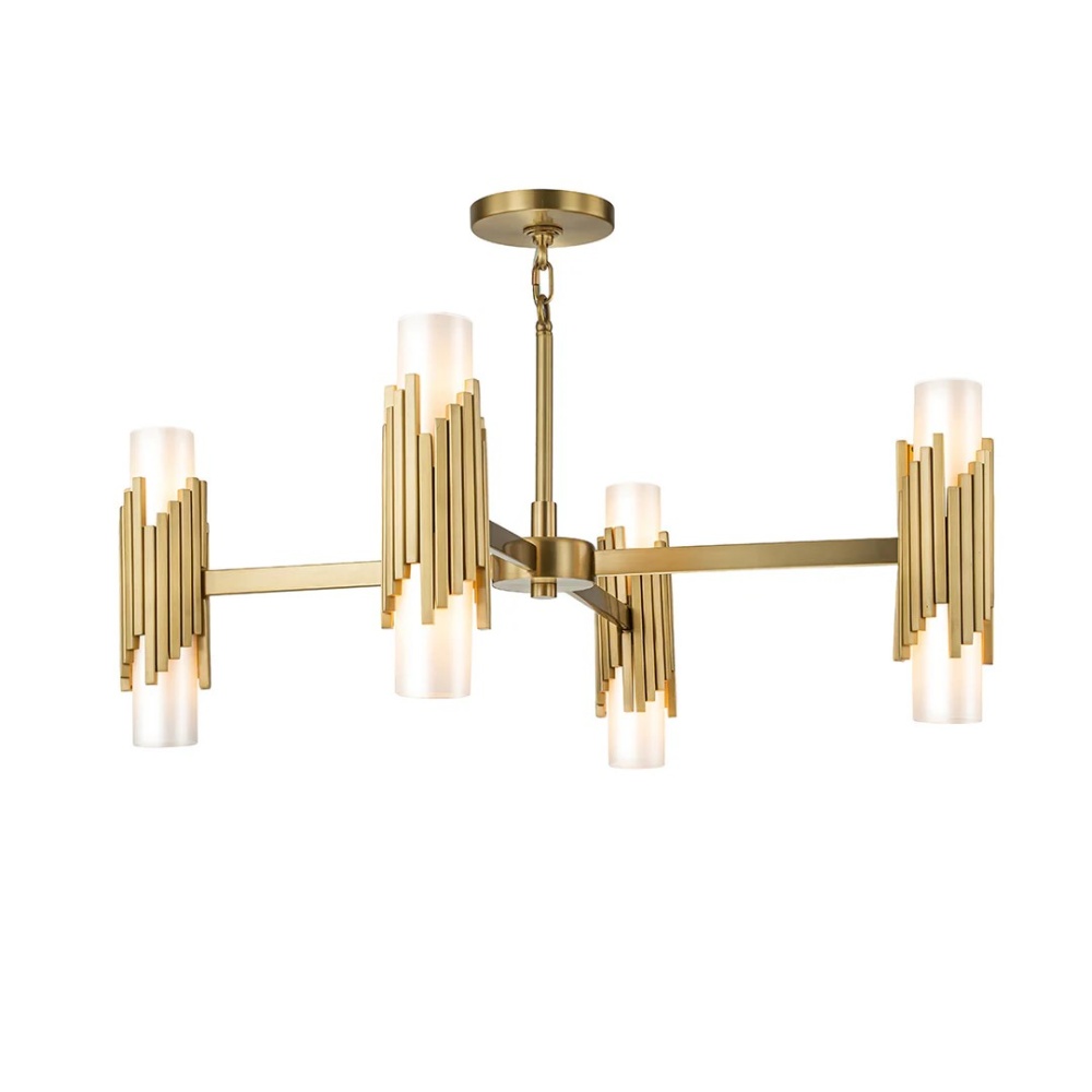 Marvel 8 Light Pendant Aged Brass