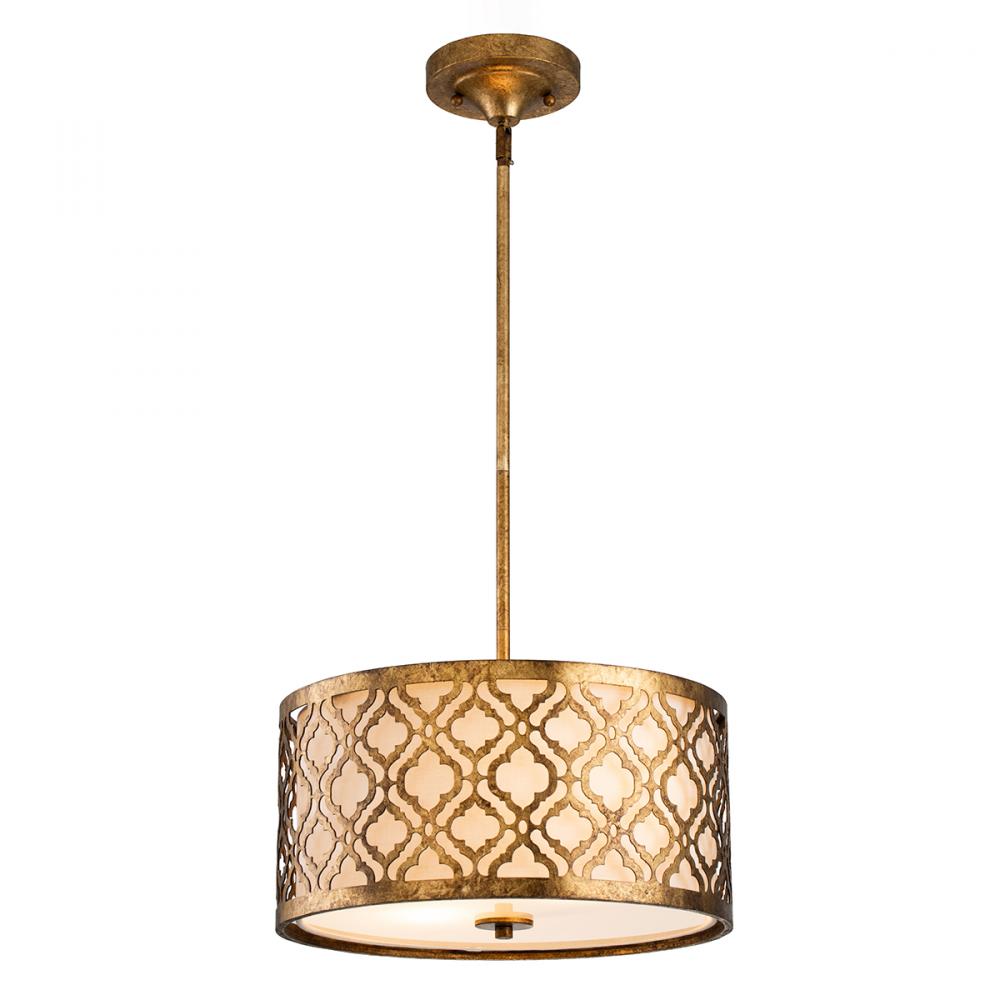 Arabella Medium Pendant - Semi Flush in Distressed Gold