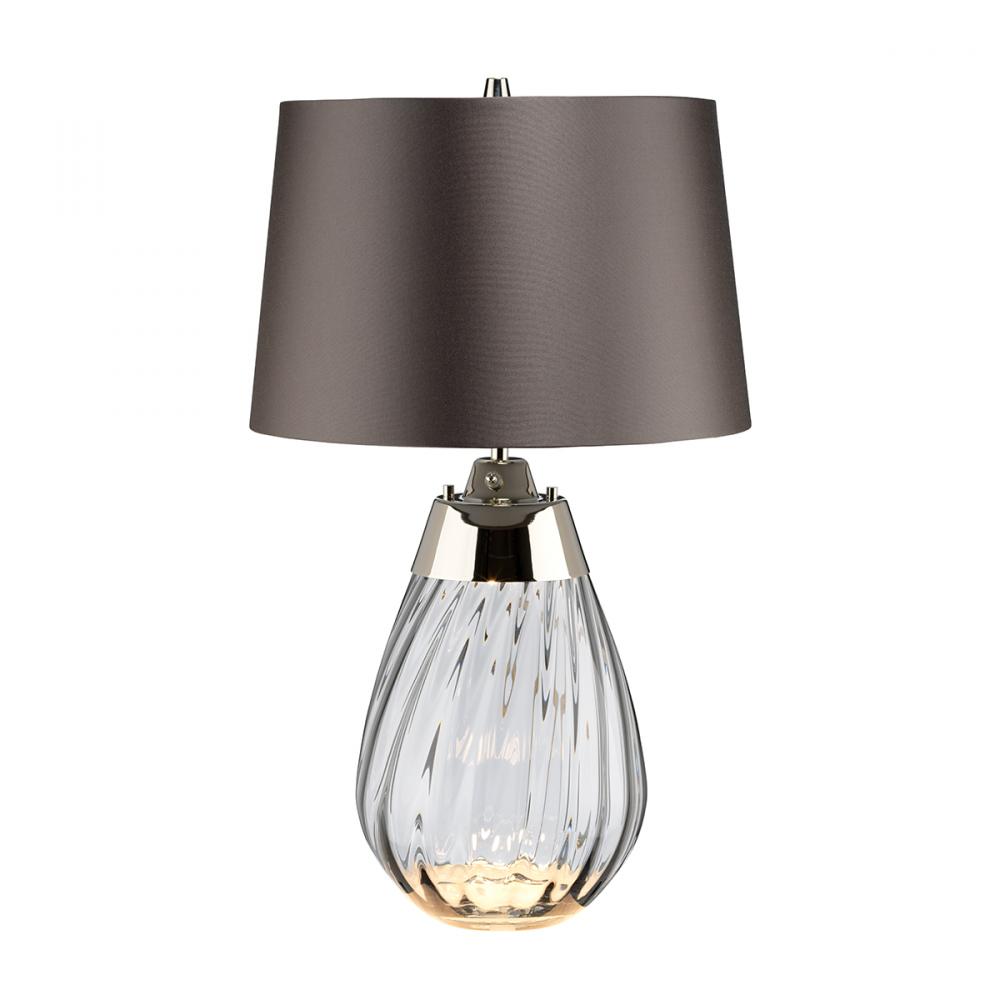 Lena Small Table Lamp in Smoke with Brown Shade