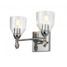 Lucas McKearn bb1000pc-2-f1s - Felice 2 Light Vanity in Polished Chrome With Silver Accents