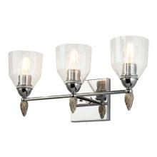 Lucas McKearn bb1000pc-3-f2s - Felice 3 Light Vanity in Polished Chrome With Silver Accents