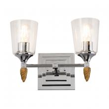 Lucas McKearn bb1022pc-2-f1s - Vetiver 2 Light Vanity in Polished Chrome with Silver Accent