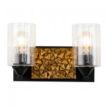Lucas McKearn bb90586mb-2b1g - Bocage 2 Light Vanity in Matte Black And Gold