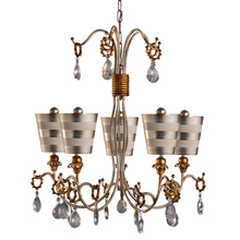 Lucas McKearn CH1038-S - Tivoli 5 Light Unique Striped Silver Shaded Chandelier