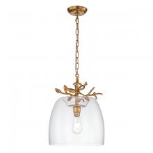 Lucas McKearn pd1033g-1 - Audubon Park Pendant Distressed Gold and Glass