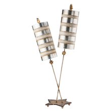 Lucas McKearn ta1029 - Nettle Luxe Silver 2-Light Double Buffet Table Lamp with Distressed Mixed Finish