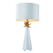 Lucas McKearn ta1259 - Neo Light Blue Table Lamp with Distressed Gold Accents