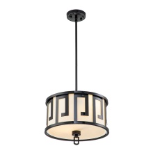 Lucas McKearn gn/lemuria/p/m-blk - Lemuria 2 Light Medium Pendant - Lacquered Black Gold, Ivory Shade
