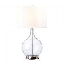 Lucas McKearn orb-clear-pn-wht - Orb 1 Light Table Lamp - Clear Glass - Polished Nickel with White Shade
