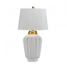 Lucas McKearn qn-bexley-tl-wbb - Bexley Table Lamp in White and Brushed Brass