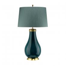 Lucas McKearn qn-havering-tl - Havering Table Lamp in Azure Turquoise and Aged Brass