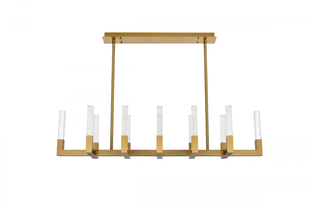 Noemi Pendant L54" W12" H12" L12 DIM 3CCT Satin Gold