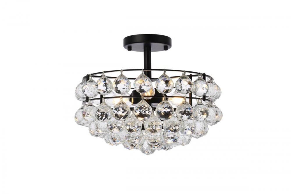 Savannah 14 inch flush mount in black