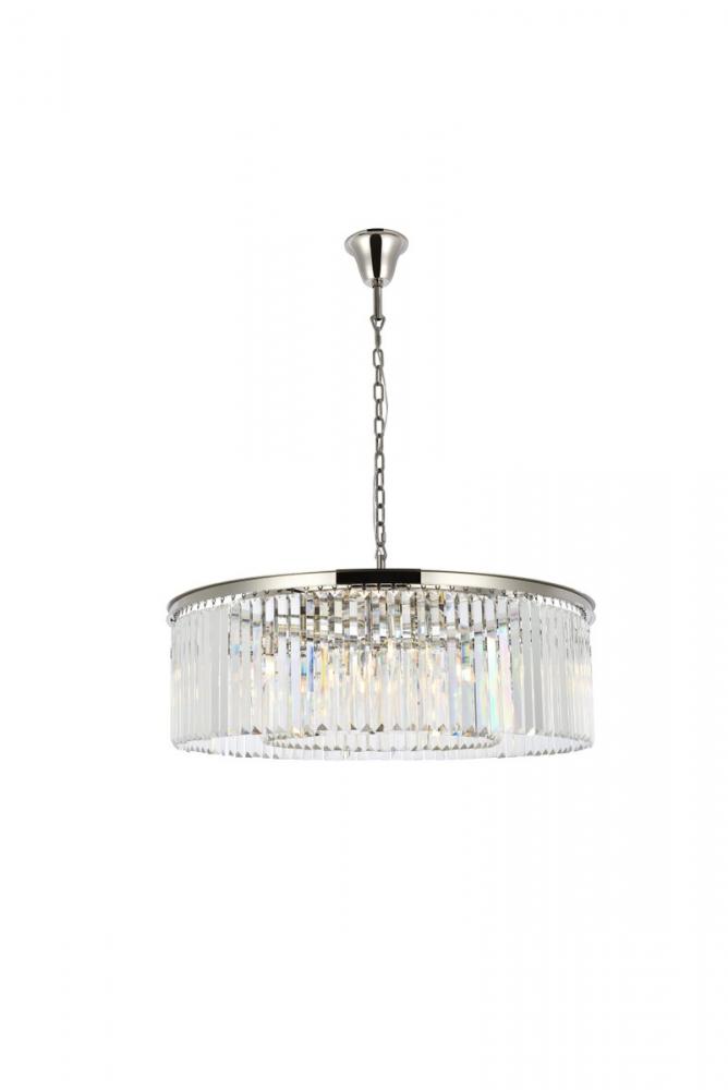 Sydney 10 light polished nickel Chandelier Clear Royal Cut Crystal