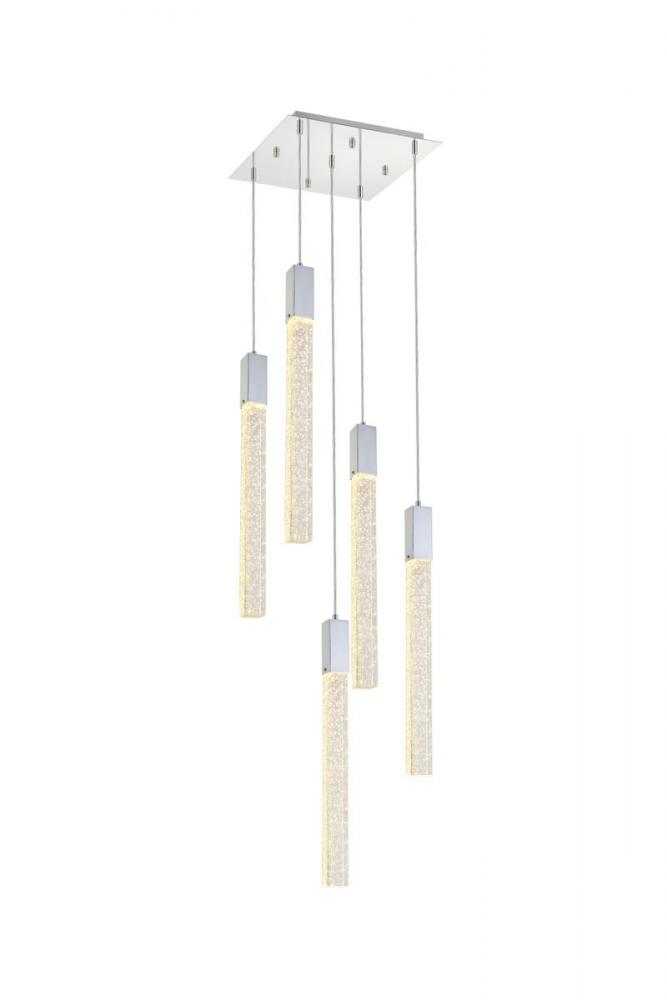Weston 5 lights pendant in chrome