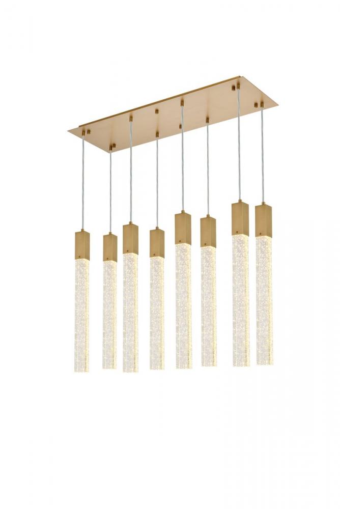Weston 8 lights pendant in satin gold