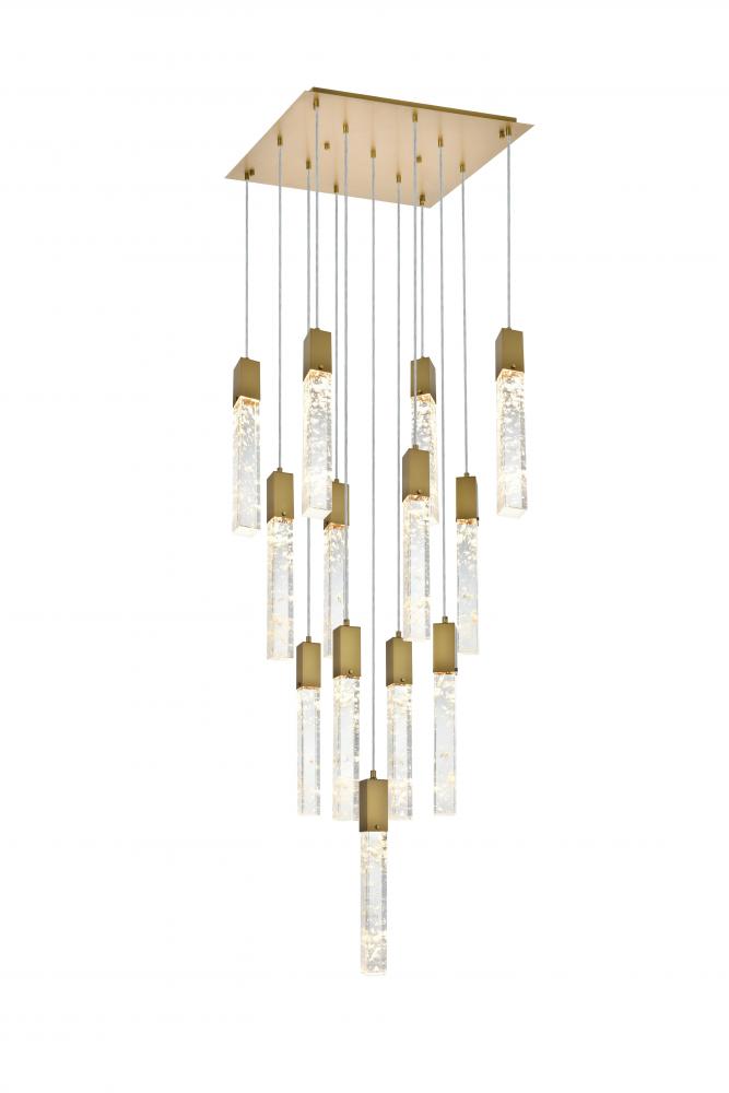 Pendant L26"W26"H24"L13 Satin Gold