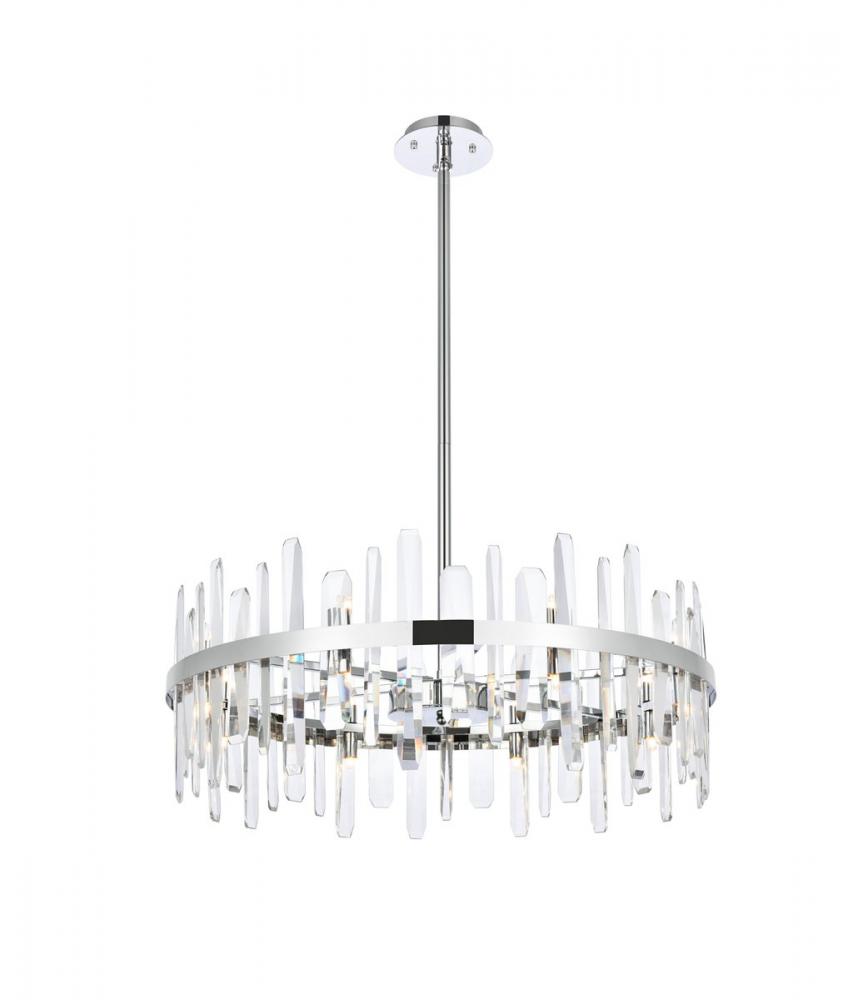 Serena 32 inch crystal round chandelier in chrome