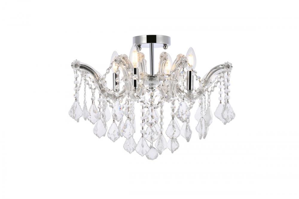 Maria Theresa 4 light Chrome Flush Mount Clear Royal Cut Crystal
