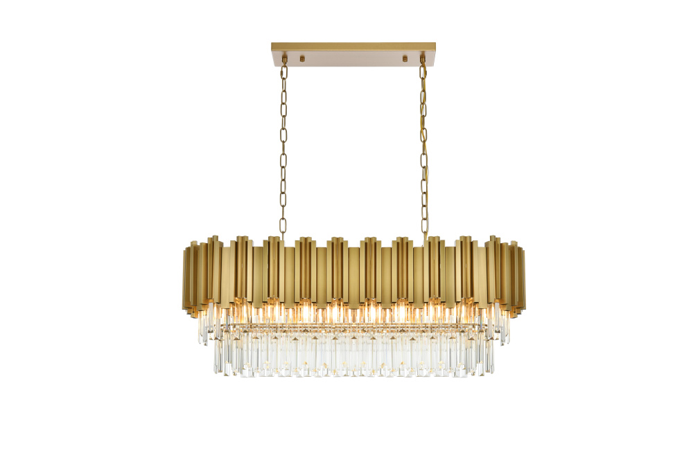 Pendant L36.5"W14"H14"L9 Satin Gold