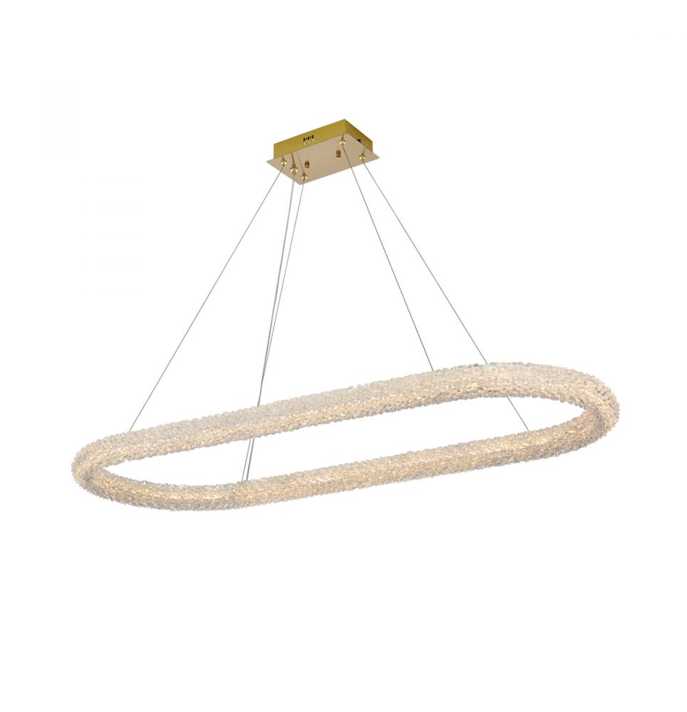 Bowen Hang L50.5" W20" H2.5" LED 56W DIM 3CCT  Satin Gold