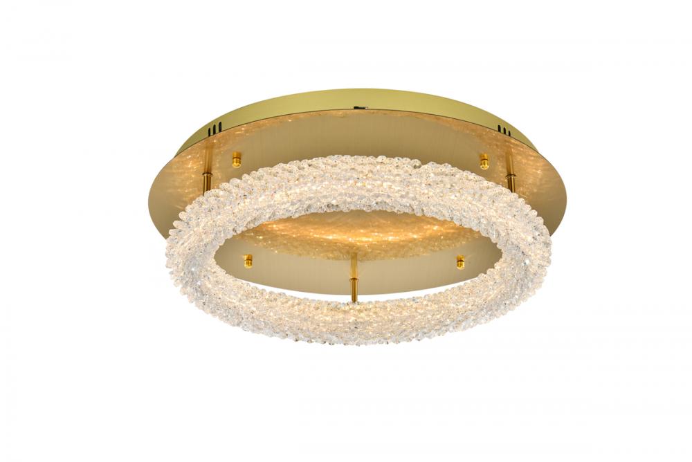 Bowen Flush Mount D22" H5.5" LED 28W DIM 3CCT  Satin Gold