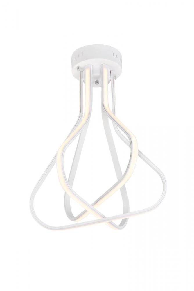 Dahlia 3 light in White Flush mount