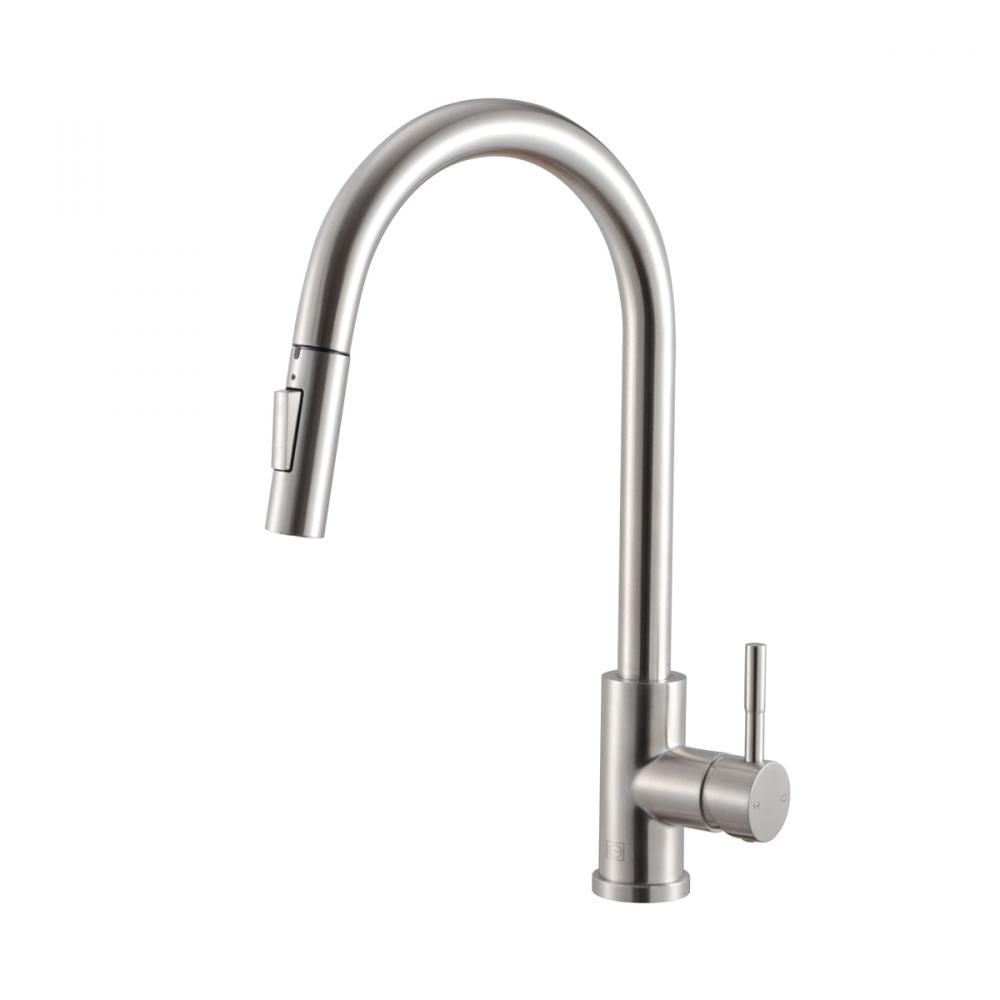 Kitchen Faucet 4 17/64" × 1‘ 4-5/32"  × 10 23/64" brushed nickel
