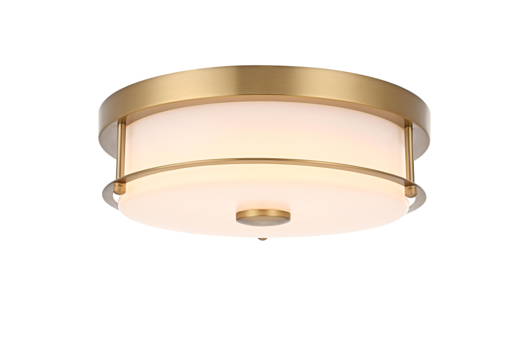 Flush Mount D12" H4" LED 18W 3CCT Satin Gold