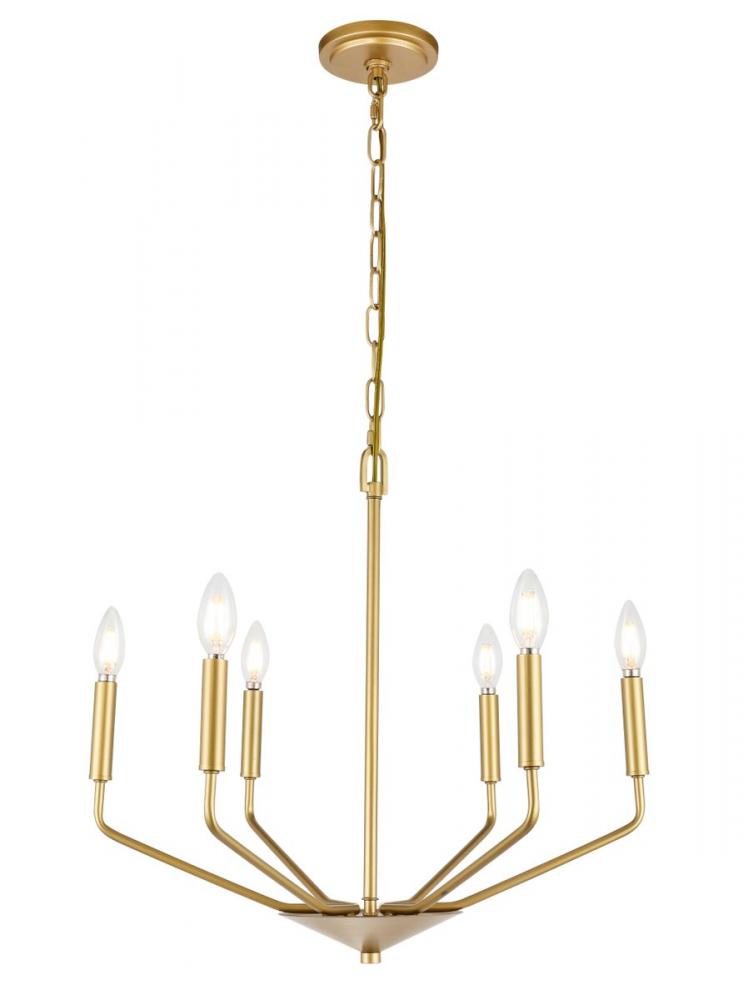 Enzo 6 light Brass pendant