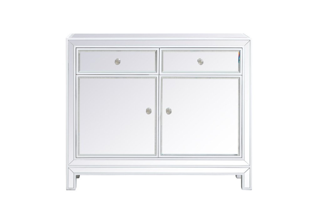 38 inch mirrored nightstand in white