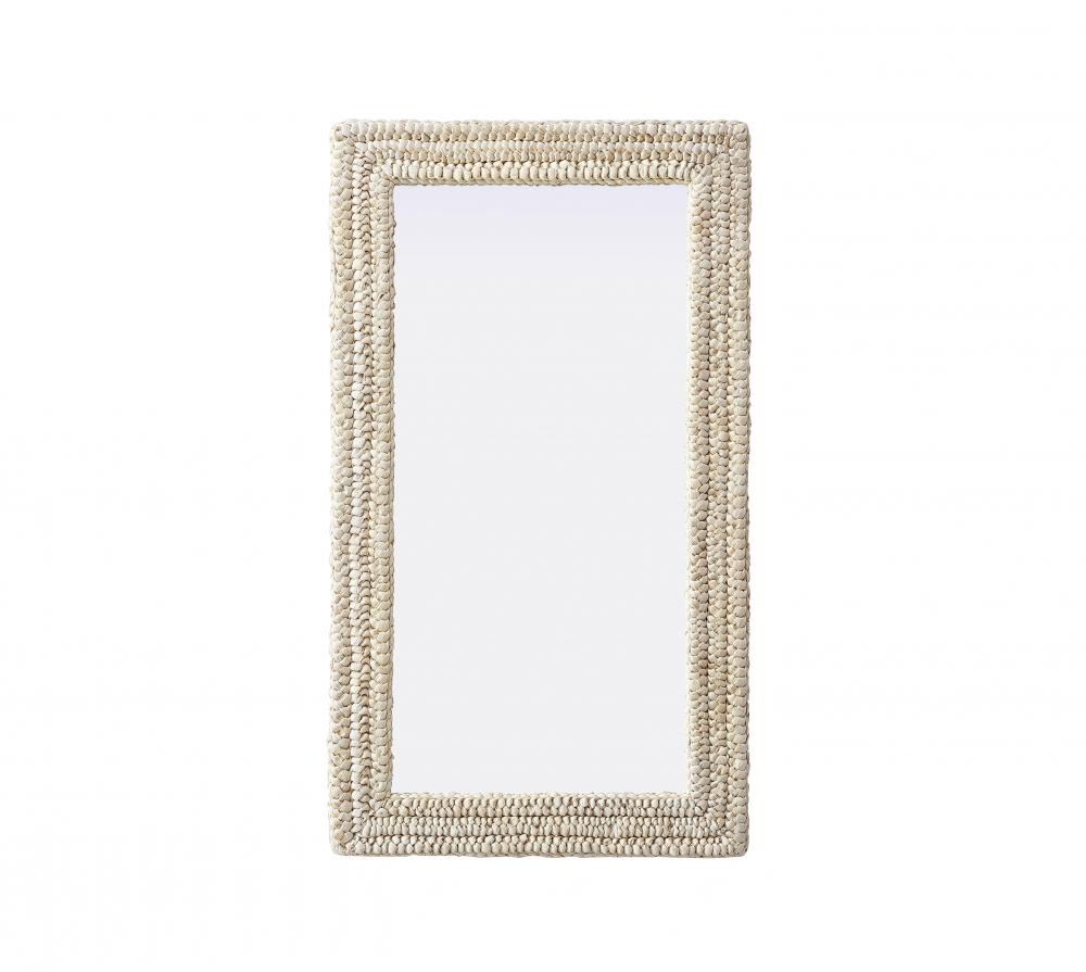 Jute Rope Mirror 24''x42'' Linen White