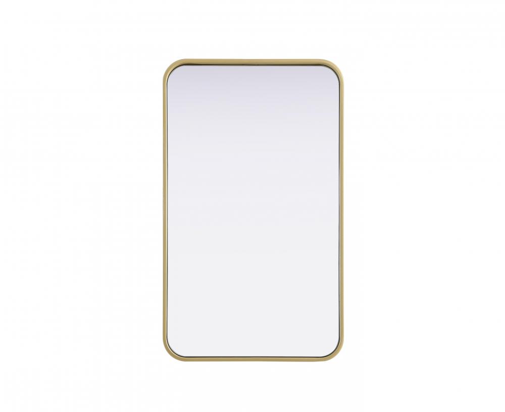 R Corner Mirror 18"x30"x2" Brass