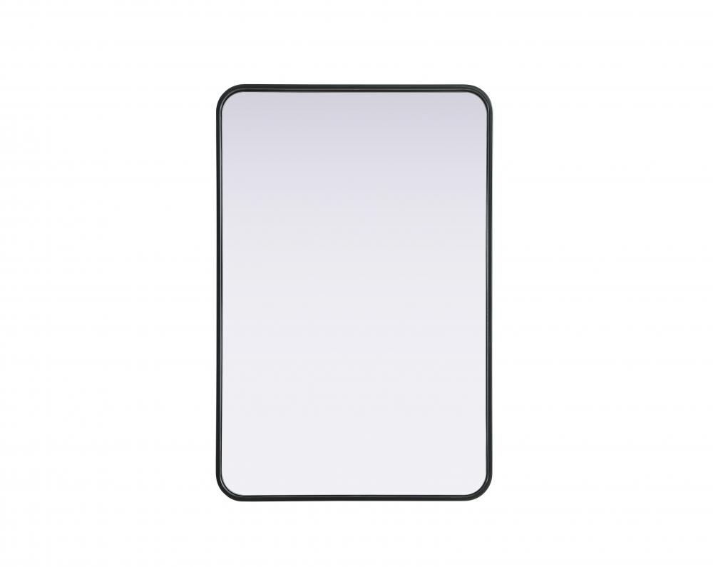 R Corner Mirror 24"x36"x2" Black